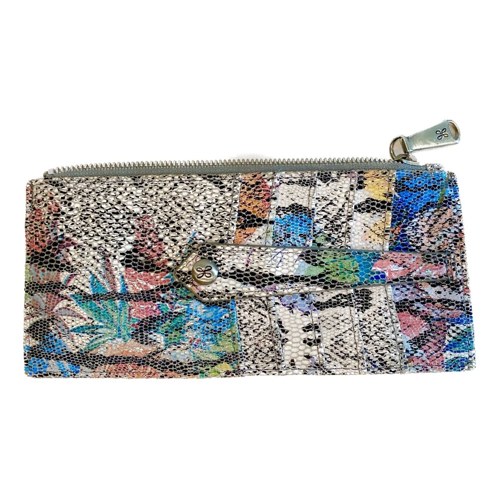 HOBO Multicolor Metallic Snake-Print Zip Wallet